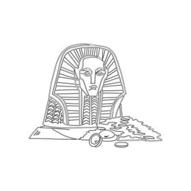Egyptian pharaoh black and white clipart