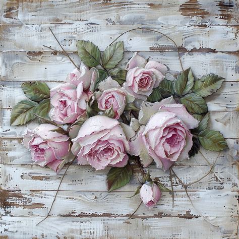 Pink Roses On Wood Art Free Stock Photo - Public Domain Pictures