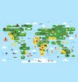 Antarctic antarctica flora and fauna map flat Vector Image