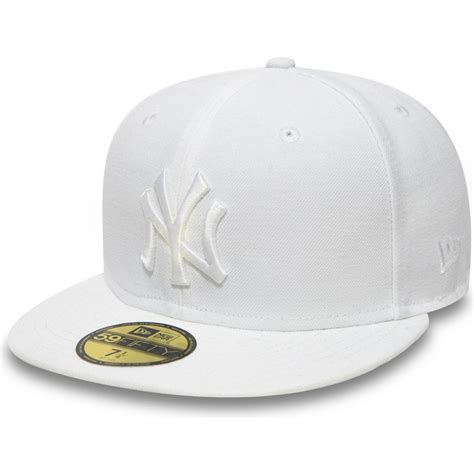 New Era Flat Brim 59FIFTY White on White New York Yankees MLB White ...