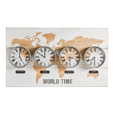 World Map Time Zones Clock Wall Art | Travel room, Wall clock time ...