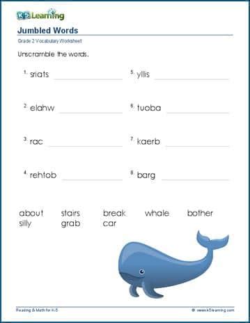 grade 1 jumbled sentences worksheet k5 learning - jumbled sentences ...