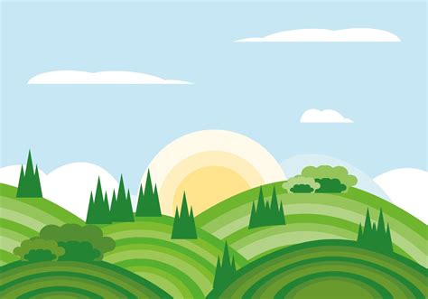 landscape hills bush 3727682 Vector Art at Vecteezy