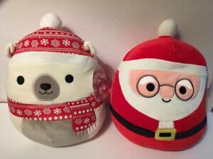 Squishmallows Christmas 12" Santa Nick & Polar Bear Brooke by Kellytoy | eBay