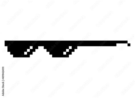 Fun retro pixel sun glass icon, life style meme sunglasses thug, vector illustration Stock ...