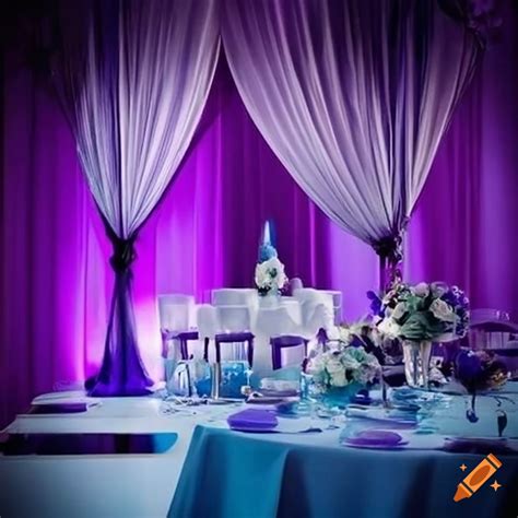 Purple and light blue wedding colors on Craiyon