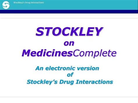 PPT - STOCKLEY on Medicines Complete PowerPoint Presentation, free download - ID:595093