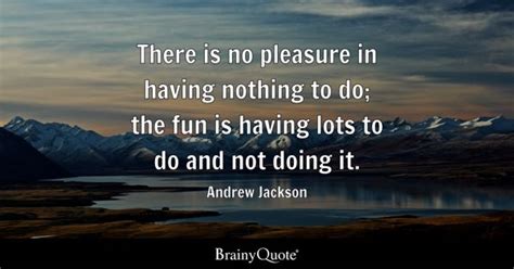 Andrew Jackson - There is no pleasure in having nothing to...