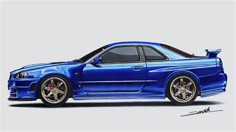 Nissan Skyline R34 Gtr Zeichnen