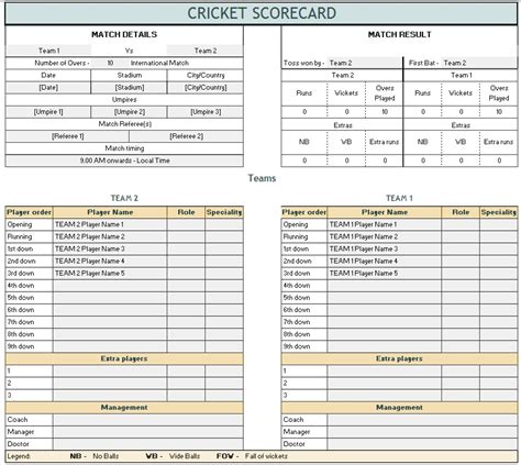 11 Free Sample Cricket Score Sheet Templates - Printable Samples