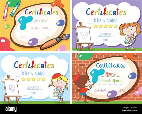 A set of art certificate illustration Stock Vector Image & Art - Alamy