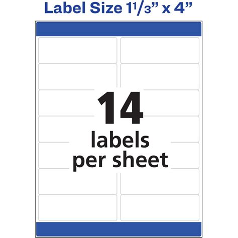 Avery® Easy Peel Mailing Laser Labels - 1 21/64" Width x 4" Length ...