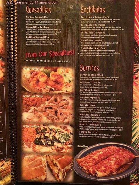 Menu at Los Amigos Mexican restaurant, Ahoskie