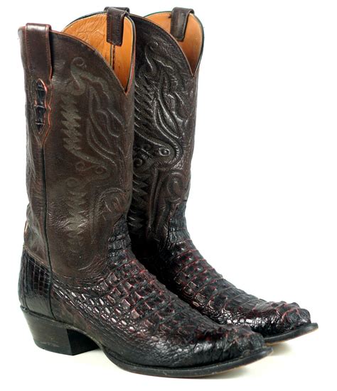 Lucchese 2000 Caiman Alligator Exotic Cowboy Western Boots Rock N Roll Mens 11 B | oldrebelboots