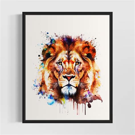 Lion Watercolor Art Print, Lion Wall Art Poster, Original Artwork by Artist - Etsy