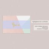 Pastel Place Card Template | Pink, Mint & Gold table decor – LittleSizzle