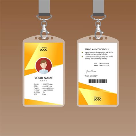 Yellow Modern ID card Design Template 692146 Vector Art at Vecteezy