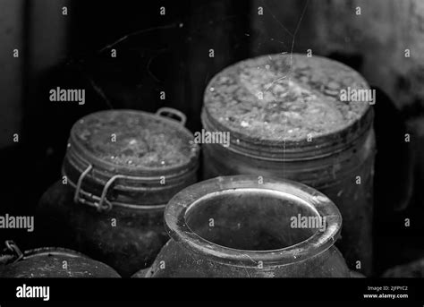 Green glass containers Black and White Stock Photos & Images - Alamy
