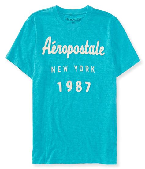 AEROPOSTALE MENS T-SHIRT LOGO GRAPHIC TEE SHIRT EMBROIDERED APPLIQUE TOP AERO NY | eBay