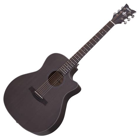 Schecter Orleans Studio Acoustic Guitar, Satin See Thru Black at Gear4music