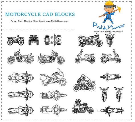 Motorcycle dwg ⏬ in AutoCAD Block Drawing (584,30 KB)