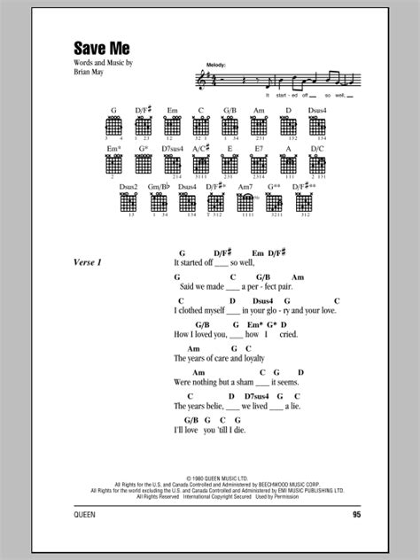 Save Me by Queen - Guitar Chords/Lyrics - Guitar Instructor