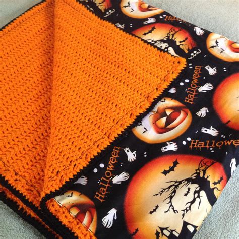 Halloween Crochet Blanket Reversible Fabric Throw by Dragon620026 on ...