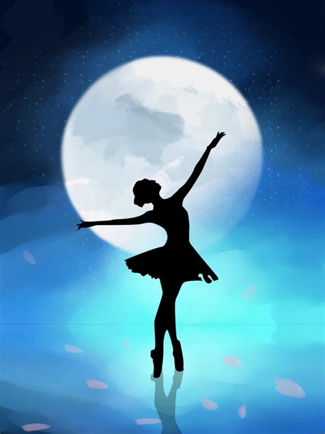 Beautiful Starry Sky Ballet Dance Girl Background Wallpaper Image For ...