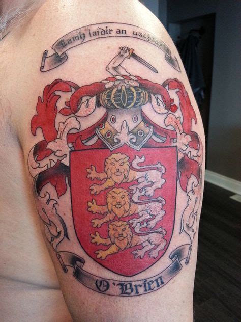 New Tattoo Lion Arm Family Crest Ideas | Family crest tattoo, Lion shoulder tattoo, Crest tattoo