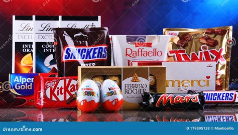 Variety of Popular Brands of Confectionery Products Editorial Stock ...