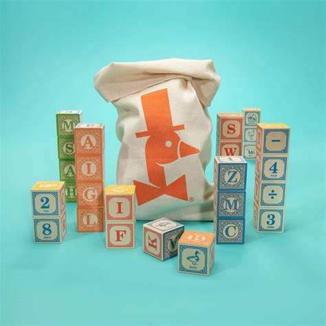 Uncle Goose Classic ABC Blocks with Canvas Bag Wooden Blocks Toys, Wooden Alphabet Blocks ...