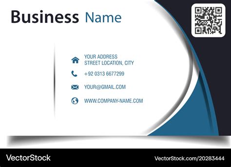 Business card abstract blue curve white background