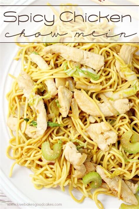 Spicy Chicken Chow Mein - Love Bakes Good Cakes