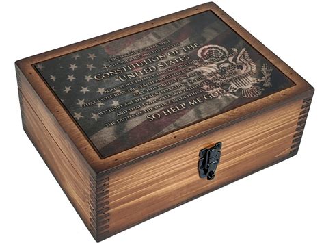 Military Oath of Office Challenge Coin Display Case - Relic Wood