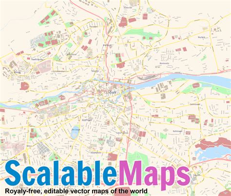 ScalableMaps: Vector map of Cork (center) (colorful city map theme)