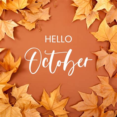 Minimalist Hello October Instagram Post Template | PosterMyWall