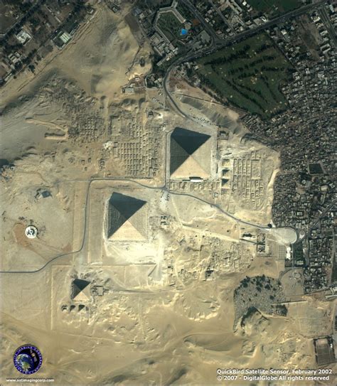 Satellite Image of the Giza Pyramids, Egypt – Valley of the Kings | Aerial photograph, Pyramids ...