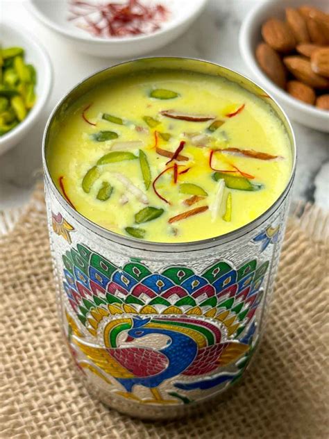 Badam Milk Recipe | Badam Doodh - Indian Veggie Delight