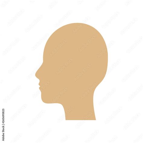 Head side view vector icon sign cartoon. Character silhouette face human element emblem. Shape ...