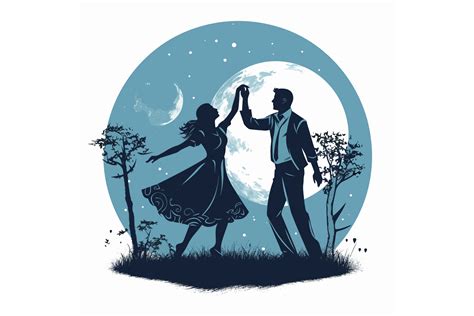 SVG Couple Dancing Moonlight Graphic Nov Graphic by LofiAnimations · Creative Fabrica