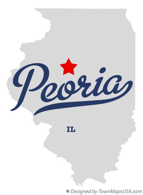 Map of Peoria, IL, Illinois