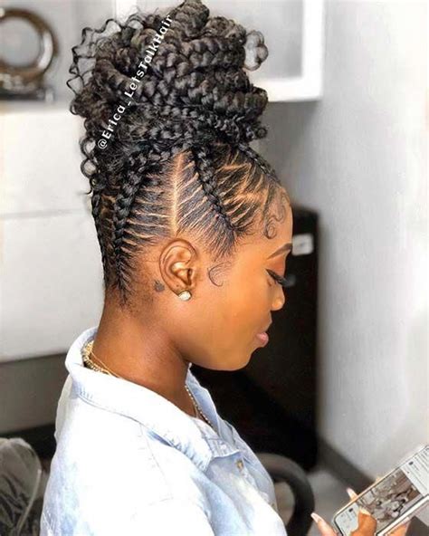 43 Braided Bun Hairstyles for Black Hair | Braided bun hairstyles, Cornrow hairstyles, Braided ...