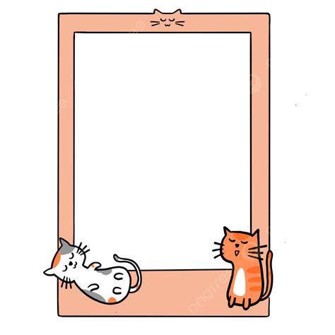 Cute Cat Polaroid Frame Transparent Backgound, Cute Cat, Polaroid ...