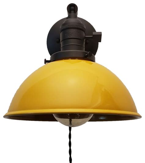 Plug in Adjustable Reading Wall Light - Industrial Black & Yellow Sconce - Industrial - Wall ...