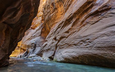 Gray rock formation, canyon, The Narrows, Zion National Park HD ...