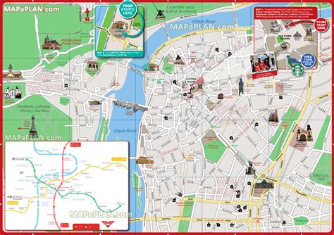 Prague map of things to do - Sandemans pedestrian walking tour route ...