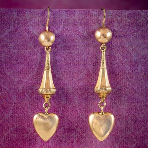 Vintage Jewelry Antique, Antique Earrings, Floral Pendant, Heart Drop Earrings, Swirl Pattern ...