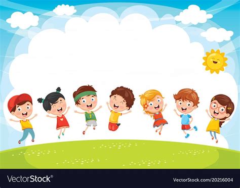 Happy kids playing Royalty Free Vector Image - VectorStock Kids Background, Cartoon Background ...