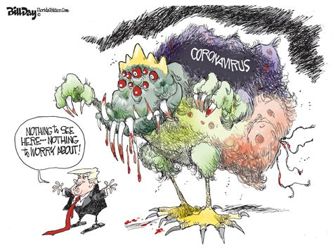 Cartoons: President Trump speaks as coronavirus spreads across globe ...