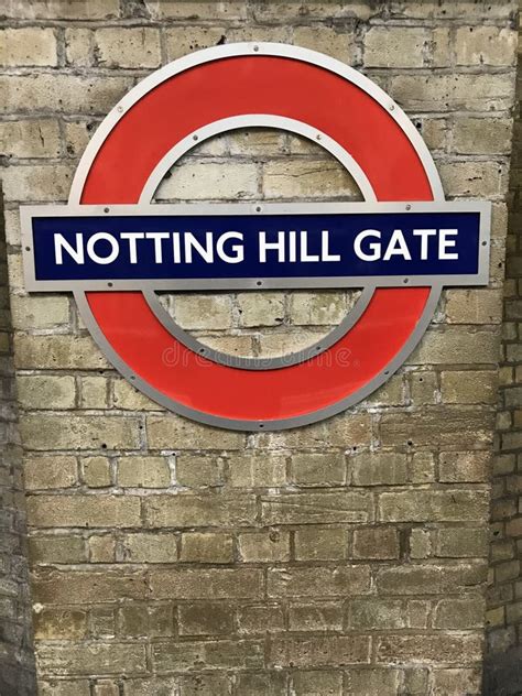 Notting Hill Gate Station London Underground Sign Detail Editorial ...